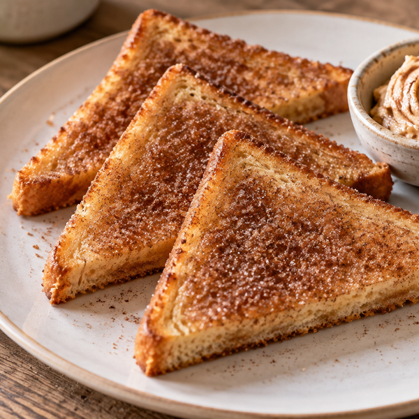 Crisp cinnamon toast triangles made with sandwich bread