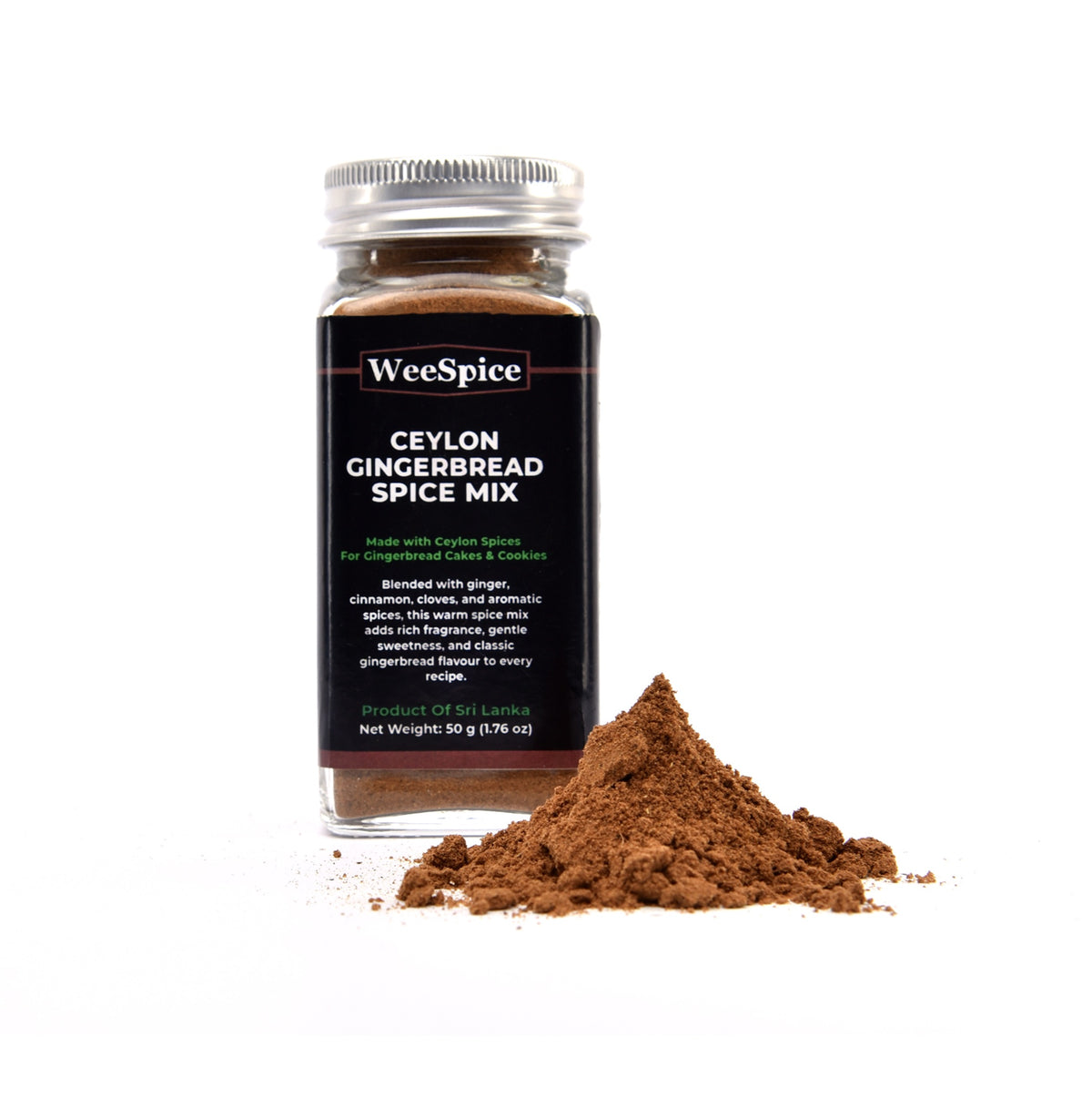 WeeSpice Gingerbread Spice Mix in a 50 g (1.76 oz) glass bottle